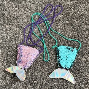 Mermaid Sequin Kids Purse - Purple and Blue-green
